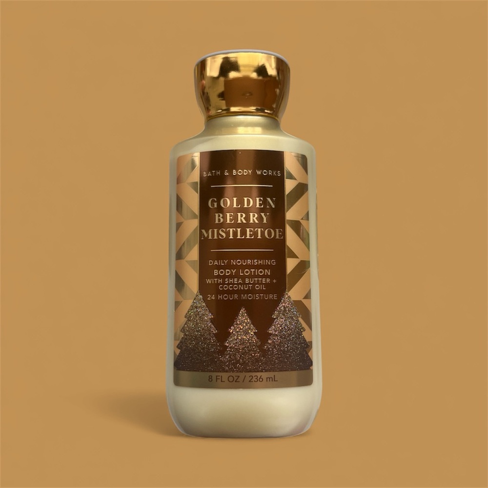 New bath & body works golden berry mistletoe full size lotion